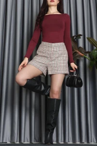 Ekose Şort Pembe - 10811.444.