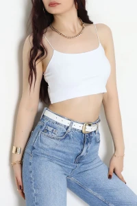 İp Askılı Crop Büstiyer Atlet Beyaz - 20544.200.