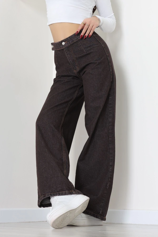 Cepsiz Pensli Palazzo Kot Pantolon Kahve - 31601.1184.