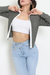 Düğmeli Hırka Haki - 31835.2131.