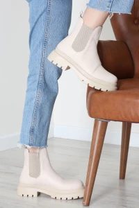 4 Cm Topuklu Bot Krem - 32635.264.
