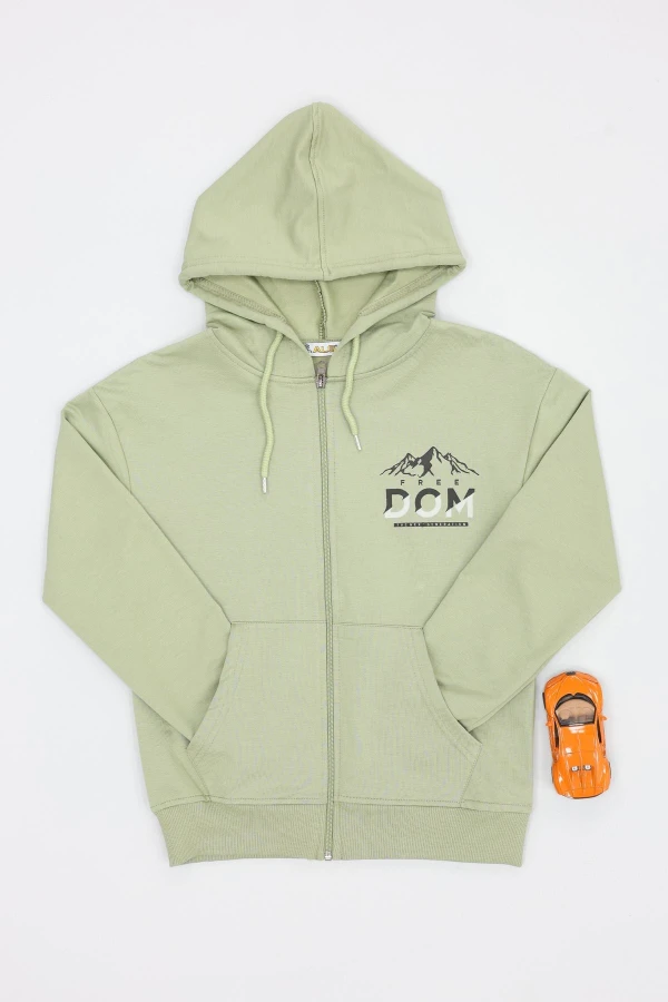 2 İplik 10-13 Yaş Kompak Fermuarlı Sweat Mint - 3264268.1576.