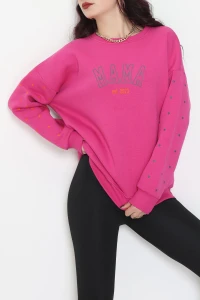 3 İplik Bisiklet Yaka Sweat Fuşya - 42238.1878.