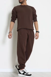 3 İplik Şardonlu Erkek Eşofman Takımı Kahve - 42612.1878.