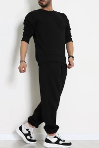 3 İplik Şardonlu Erkek Eşofman Takımı Siyah - 42612.1878.