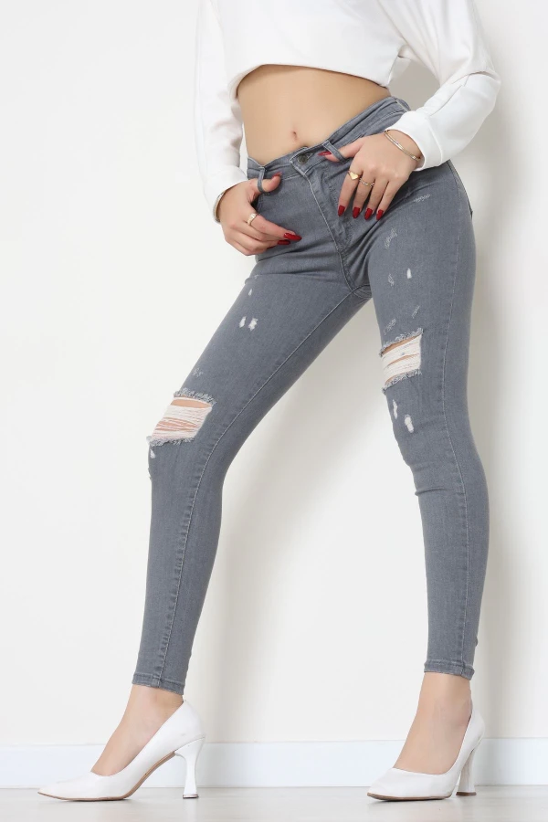 Dar Paça Kot Pantolon Gray - 42901.2128.