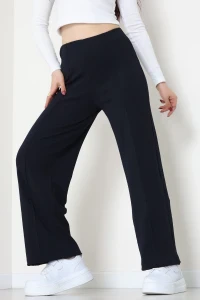 Zra Krep Lastikli Çımalı Pantolon Lacivert - 51251.1837.