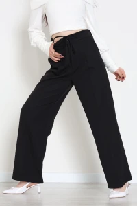 Dabıl Kumaş Beli Bağcıklı Pantolon Siyah - 51615.683.