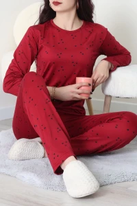 Sandy Alt Üst Aynı Pijama Takımı Bordosiyah - 52166.1048.