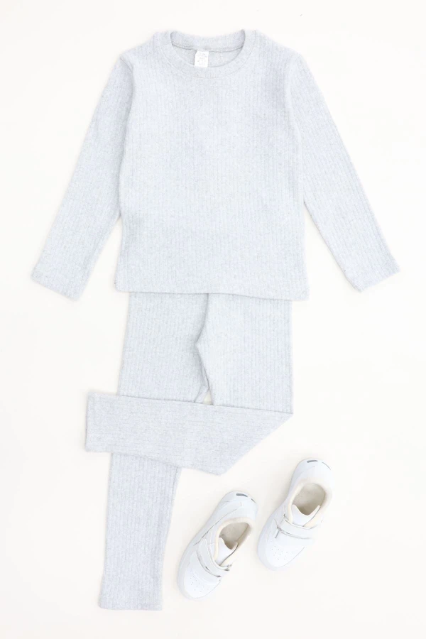 5-12 Yaş İnterlok Fitilli Takım Gri - 52181.1567.