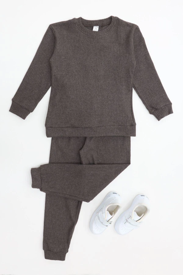 5-12 Yaş İnterlok Fitilli Takım Kahve - 52183.1567.