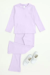 5-12 Yaş İnterlok Fitilli Takım Lila - 52185.1567.