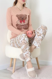 Viskon Pijama Takımı Bisküvi - 52185.2123.