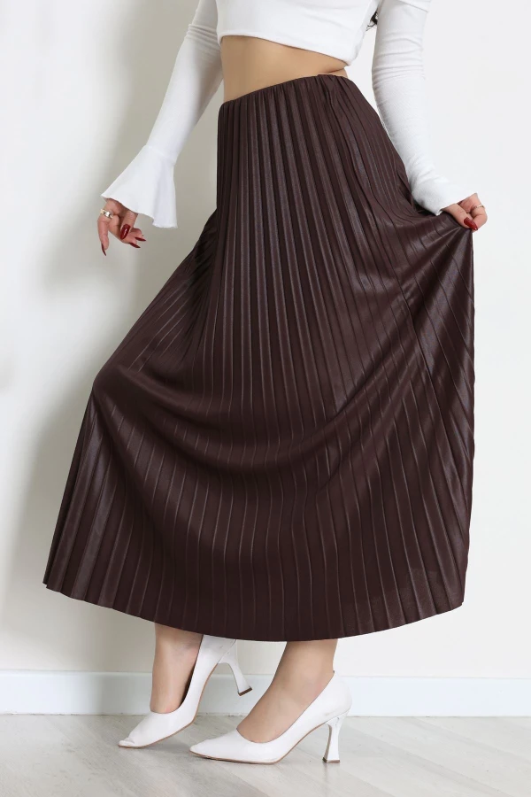 Pileli Etek Kahve - 52207.1005.