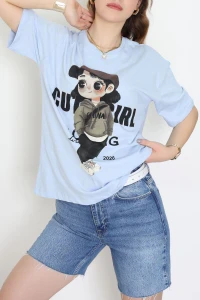 Baskılı Kompakt Penye Tişört Bebemavi - 55044.1872.