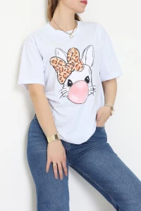 Baskılı Kompakt Penye Tişört Mavileo - 55044.1872.