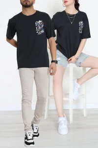 Kompakt Penye Unisex Tişört Siyahsarı1 - 55064.1872.