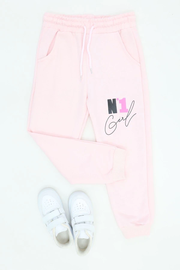 6-9 Yaş 2 İplik Şardonsuz Eşofman Altı Pembe - 6260030.1576.