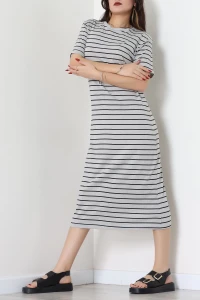 Bisiklet Yaka Süprem Penye Elbise Grisiyah - 70824.1567.