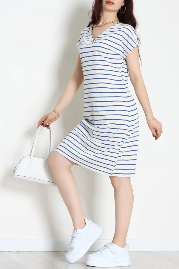 Fermuarlı Süprem Penye Elbise Beyazlaci - 70825.1567.