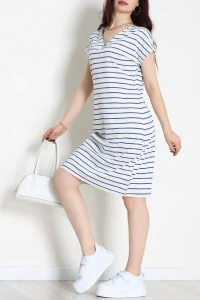 Fermuarlı Süprem Penye Elbise Beyazlaci - 70825.1567.