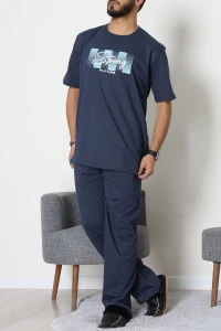 Büyük Beden  Erkek Pijama Takımı Lacivert - 70863.1961.