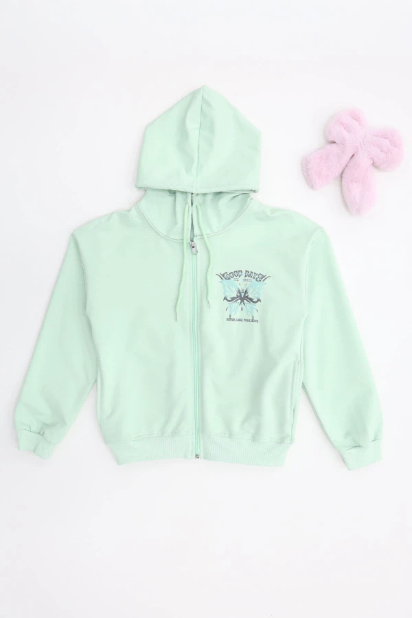 2 İplik 10 13 Yaş Kompak Fermuarlı Sweat Mint - 7264277.1576.