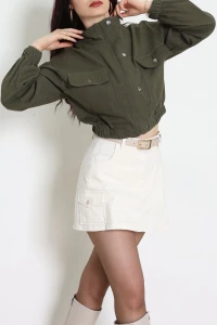 Arkası Baskılı Ceket Haki - 8737.179.