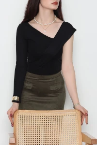 Tek Omuz Bluz Siyah - 1006.2119.