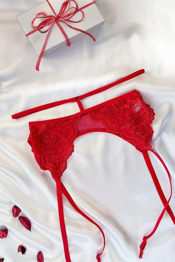 Dantelli Jartiyer Kırmızı - 1189.1364.