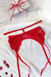 Dantelli Jartiyer Kırmızı - 1189.1364.