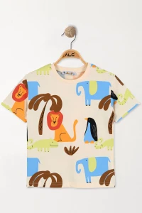 2-5 Yaş Erkek Çocuk Tişört Bej - 1254150.1576.