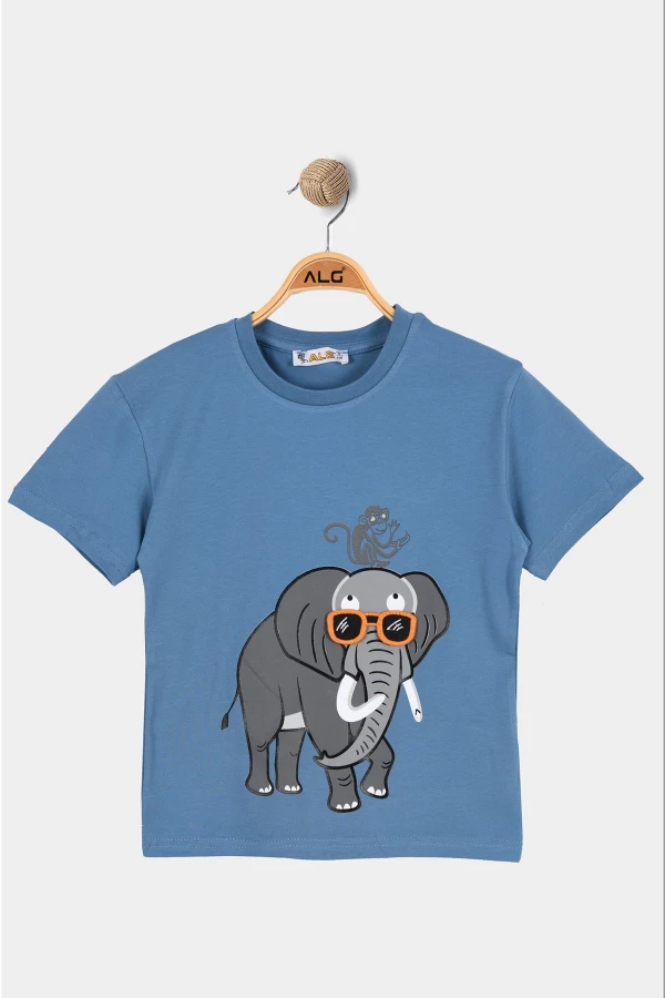 2-5 Yaş Çocuk Tişört İndigo - 125846.1576.