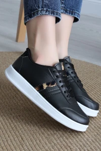 Şeritli Günlük Ayakkabı Siyahleopar - 17114.264.