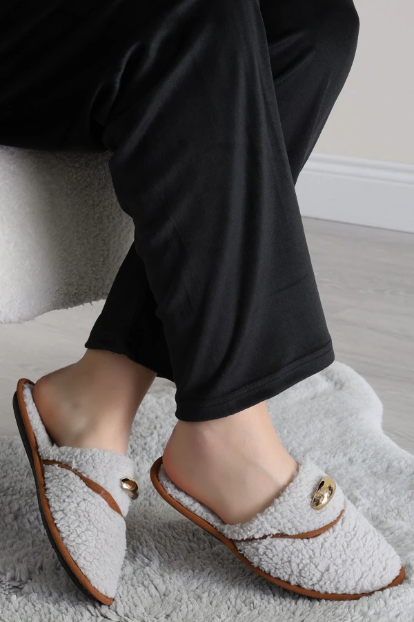 Teddy Ev Terliği Gri - 1760.1846.