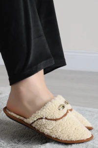 Teddy Ev Terliği Krem - 1760.1846.