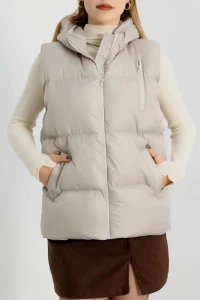 Kapşonlu Şişme Yelek Taş - 19190.1839.