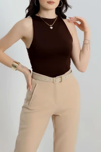 Külotlu Çıtçıtlı Atlet Kahve - 19800.200.