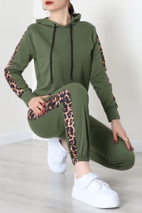 Leopar Garnili Eşofman Takım Haki - 20112.1857.
