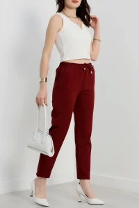 Dabıl Bağcıklı Pantolon Bordo1 - 20138.1884.