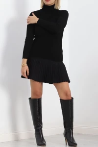 Pileli Mini Etek Siyah - 20167.1859.