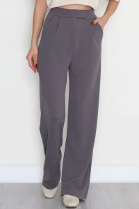 Kemer Cırtlı Krep Pantolon Füme - 20255.1865.