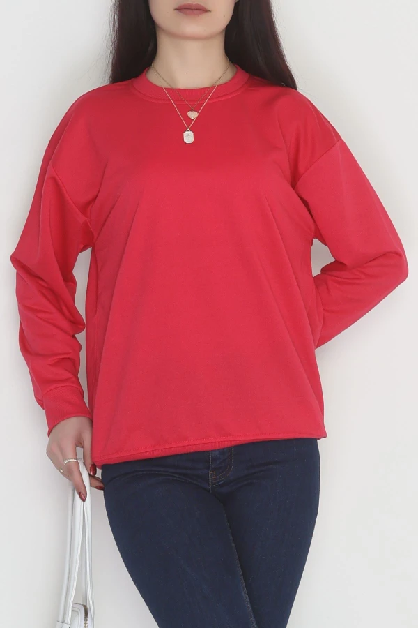 2 İp Bisiklet Yaka Sweat Fuşya - 20790.1878.