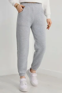 Paça Lastikli 3 İplik Eşofman Altı Gri - 20956.1878.