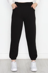 Paça Lastikli 3 İplik Eşofman Altı Siyah - 20956.1878.