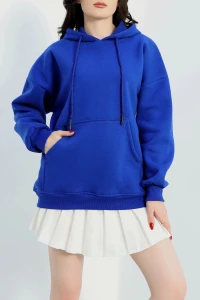 3 İplik Kanguru Cepli Kapşonlu Sweat Saks - 20960.1878.