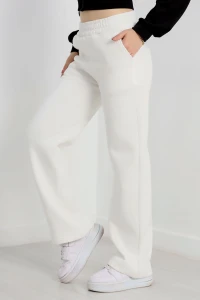 Üç İplik Palazzo Eşofman Altı Ekru - 20970.1878.