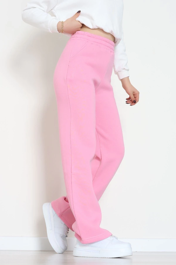 Üç İplik Palazzo Eşofman Altı Pembe - 20970.1878.