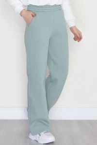 Üç İplik Palazzo Eşofman Altı Suyeşili - 20970.1878.