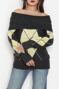 Madonna Yaka Baklava Desen Triko Antisarı - 2123.1765.